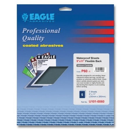 Eagle Abrasives 9' x11'  Waterproof Sheets CC -P1000 J. Pak, 5PK U102-1000